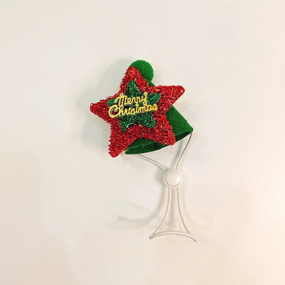 Pet Cat Fur Ball Collar Hat Elk Tie Gift Dog Decoration Small Medium-sized Dog Collar Elasticity Holiday Decoration Christmas