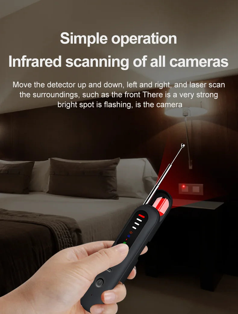 Camera detector, travel security guard, infrared scanner, anti-eavesdropping, positioning signal detector T06
