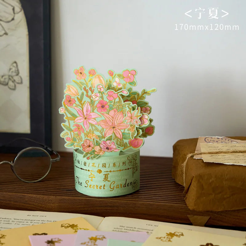 3D Pop UP Flower Greeting Cards Birthday Invitation Card Handmade Butterfly Thank You Postcard Wife Mom Girlfriend Teacher Gifts