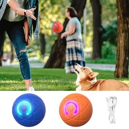 Dog Ball Toy LED Light Automatic Moving Dog Ball Interactive Rolling Shaky Ball Toy for Dogs Rechargeable pet Interactive Toys