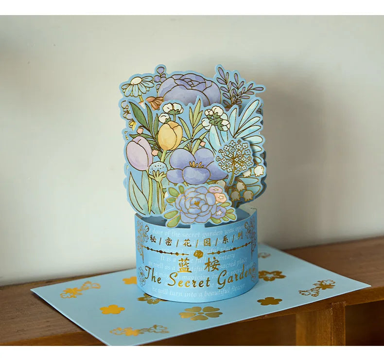 3D Pop UP Flower Greeting Cards Birthday Invitation Card Handmade Butterfly Thank You Postcard Wife Mom Girlfriend Teacher Gifts