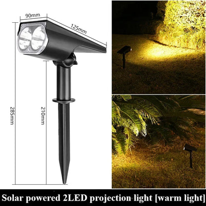 2/9LEDs RGB Solar Light Outdoors Landscape Spotlights Color Changing 2 In 1 Wireless Waterproof Solar Wall Lamp Patio Garden
