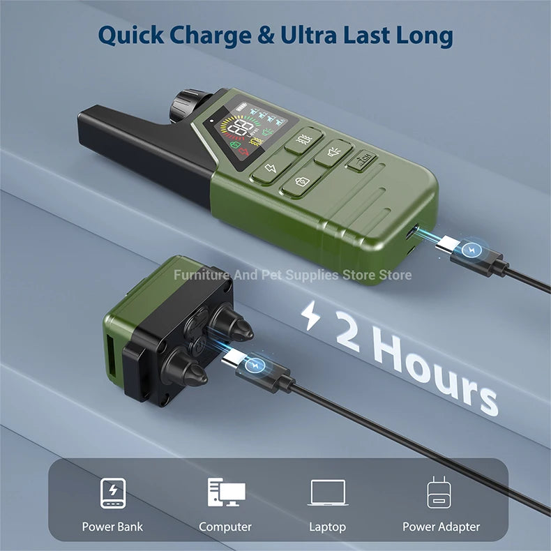 984Ft/300M Electric Dog Training Collar Remote Control Waterproof Pet BehaviorFor 10-120lbs Puppy With Shock Vibration