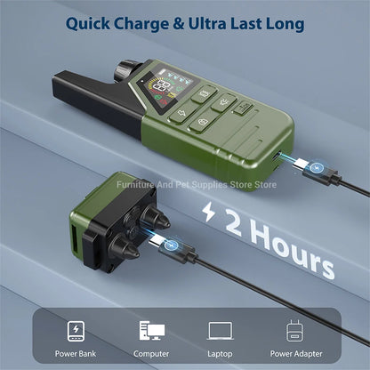 984Ft/300M Electric Dog Training Collar Remote Control Waterproof Pet BehaviorFor 10-120lbs Puppy With Shock Vibration