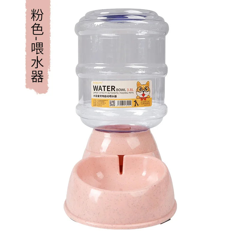 Pet automatic feeder candy colored large capacity water feeder cat dog automatic feeding pet supplies in stocks