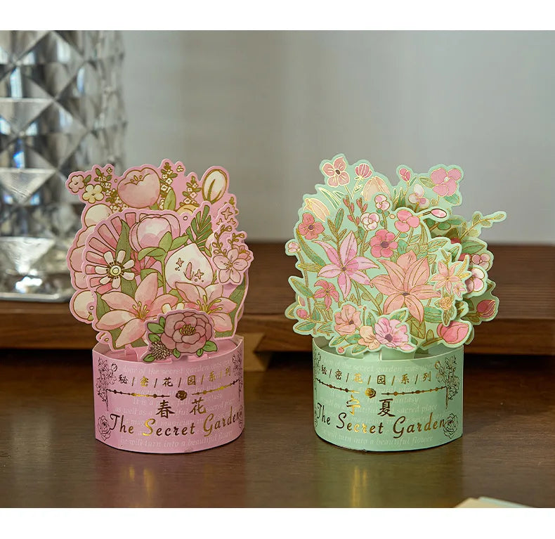 3D Pop UP Flower Greeting Cards Birthday Invitation Card Handmade Butterfly Thank You Postcard Wife Mom Girlfriend Teacher Gifts