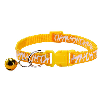 6pcs/set Small Pet Collar with Bell Cute Print Cat Adjustable 7-12 Inch for 3-12 Months Cat