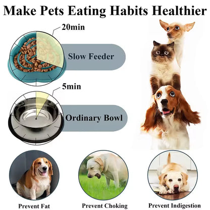 Fun pet dog slow food bowl anti-slip anti-swallowing anti-choking feeding bowl dog bowl suitable for cats and dogs supplies