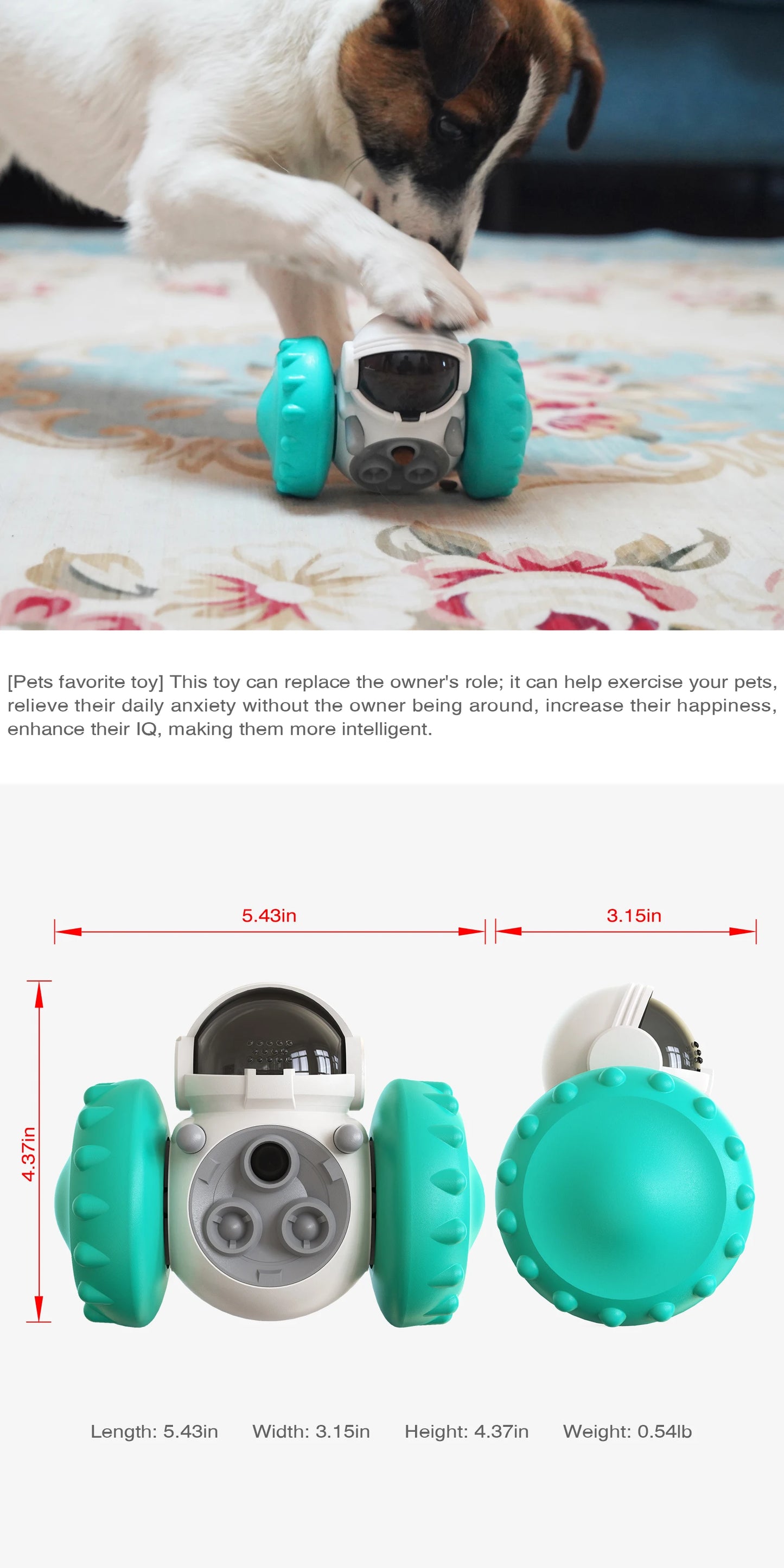 Interactive Dog Toy for Small Medium Large Dogs Cats Leaking Food Puppy Slow Feeder Pet Treat Dispenser Toys Chihuahua Supplies