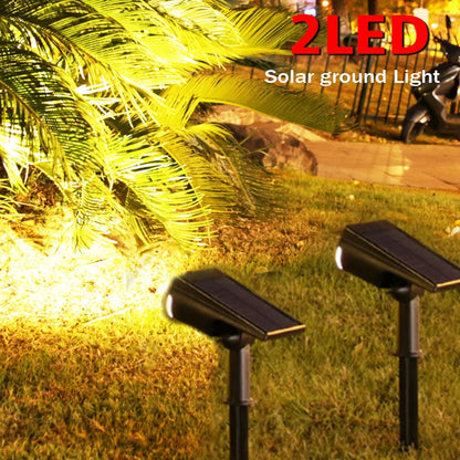 2/9LEDs RGB Solar Light Outdoors Landscape Spotlights Color Changing 2 In 1 Wireless Waterproof Solar Wall Lamp Patio Garden