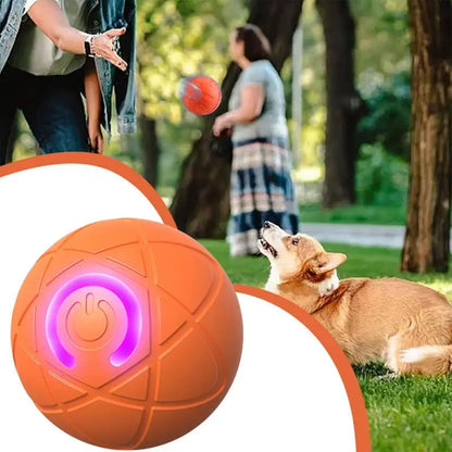Dog Ball Toy LED Light Automatic Moving Dog Ball Interactive Rolling Shaky Ball Toy for Dogs Rechargeable pet Interactive Toys