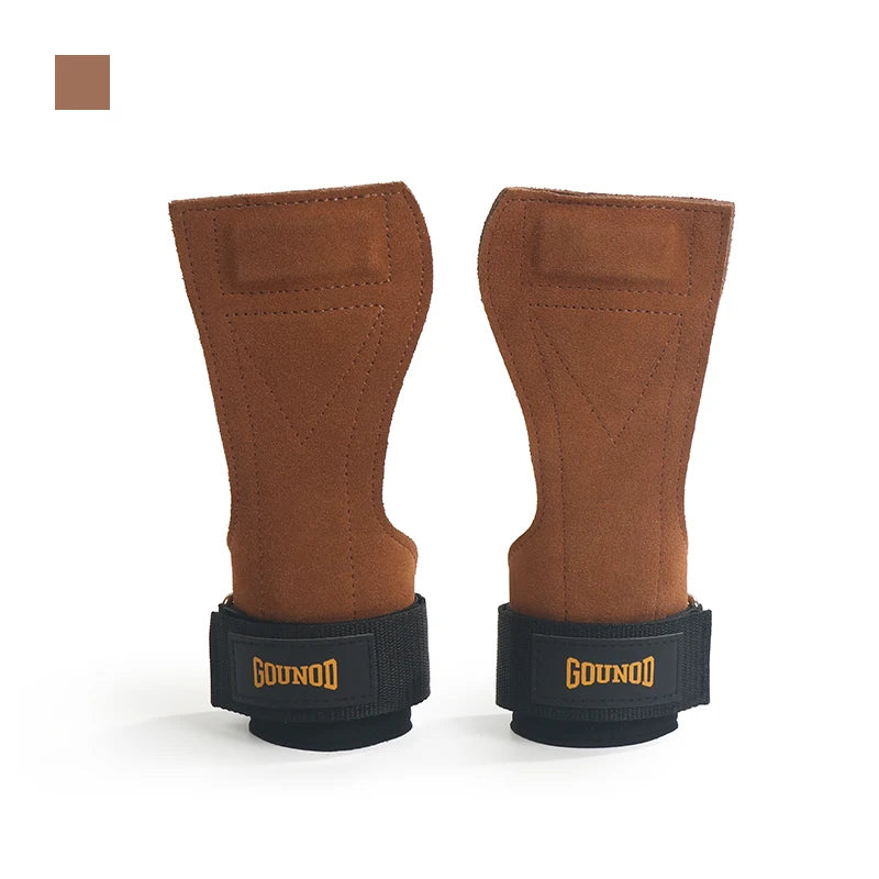 2PC/1pair Cowhide Palm Protection Wear-resistant Non-slip Wrist Protection Equipment Fitness Weightlifting Booster Belt Deadlift