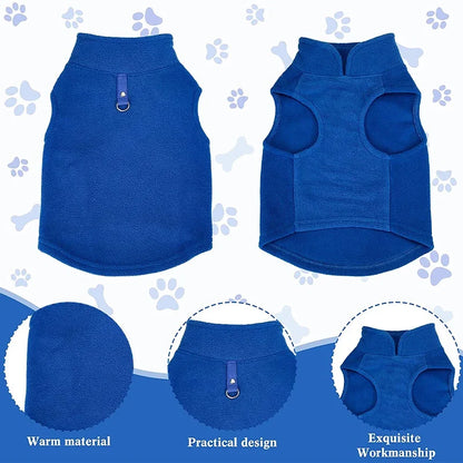Dog Clothes Dog Sweater with Leash Ring Soft Winter Pet Clothes Warm Fleece Vest Dog Cozy Jacket for Dog Supplies French Bulldog