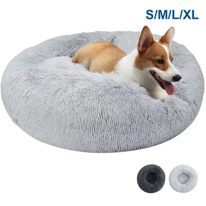 2025 50-80cm Round Pet Bed Long Plush Cat House Dog Bed for Medium Dogs Soft Cat Nest Kennel Dog Mattress Pet Supplies cozy bed