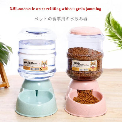 Pet automatic feeder candy colored large capacity water feeder cat dog automatic feeding pet supplies in stocks