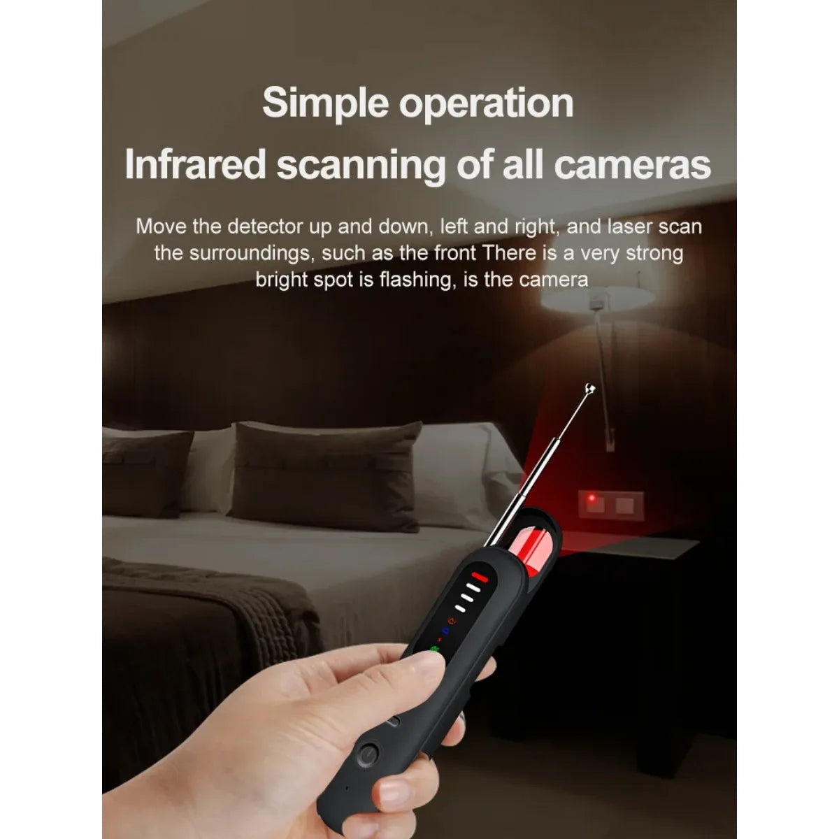 Camera detector, travel security guard, infrared scanner, anti-eavesdropping, positioning signal detector T06