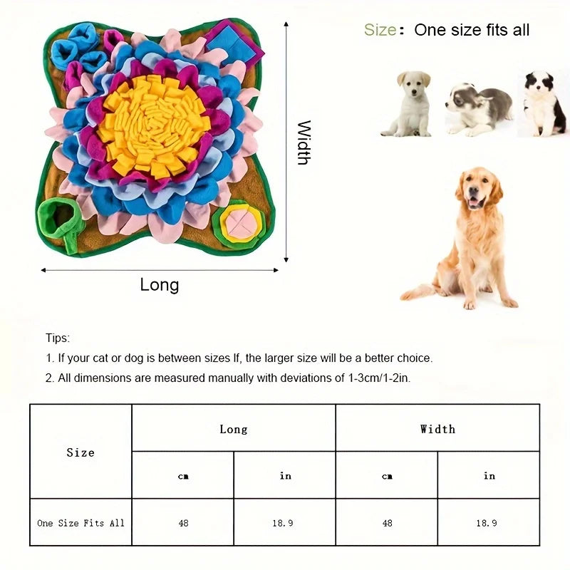 Pet Sniffing Training Mat Dogs Cats Educational Stress Relief Bite Resistant Slow Food Mat Pets Eco-friendly Training Blanket
