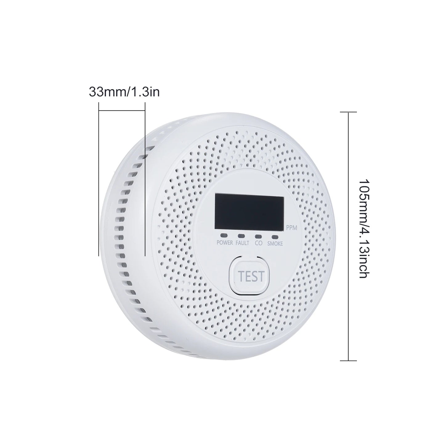 2 in 1 Smoke Carbon Monoxide Alarm Detector Dual Sensor with LCD Display Screen for Hotels Office Buildings Teaching Buildings