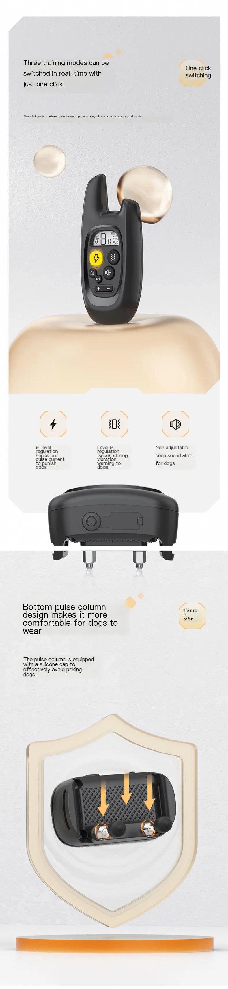 Dog training device remote control barking device pet dog trainer electric shock collar pet supplies waterproof