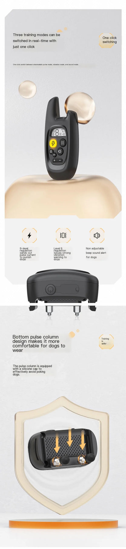 Dog training device remote control barking device pet dog trainer electric shock collar pet supplies waterproof