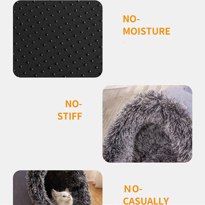 Pet House for Small Dog Cat Bed House Portable Enclosed Plush Pet Kitten Nest Winter Warm Soft Pet Cave Kennel Deep Sleep Sofa