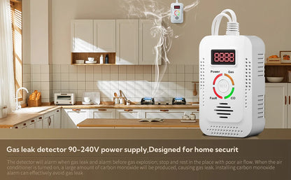 Natural Gas Detector And Carbon Monoxide CO Detector, Combustible Gas Leak Detector Monitor For Gas,Co, Methane(CH4) In Kitchen