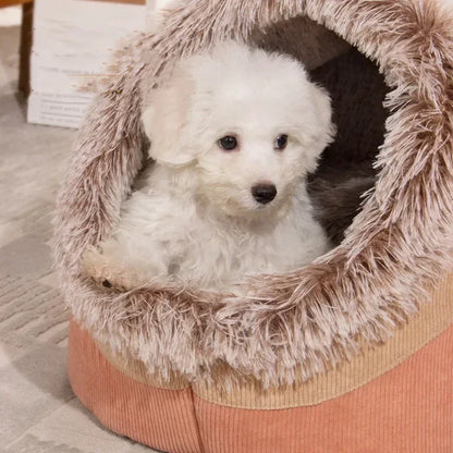 Pet House for Small Dog Cat Bed House Portable Enclosed Plush Pet Kitten Nest Winter Warm Soft Pet Cave Kennel Deep Sleep Sofa
