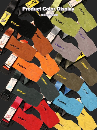 Cowhide Power-Assisted Straps Grips Fitness Gloves Anti-Skid Pads for Women Men Gym Workout Fitness Exercise【1 Pair】