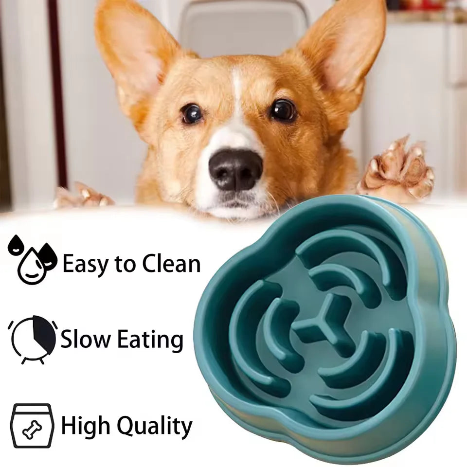 Fun pet dog slow food bowl anti-slip anti-swallowing anti-choking feeding bowl dog bowl suitable for cats and dogs supplies