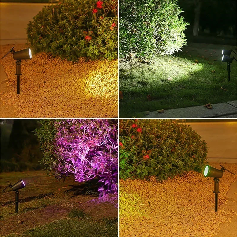 2/9LEDs RGB Solar Light Outdoors Landscape Spotlights Color Changing 2 In 1 Wireless Waterproof Solar Wall Lamp Patio Garden