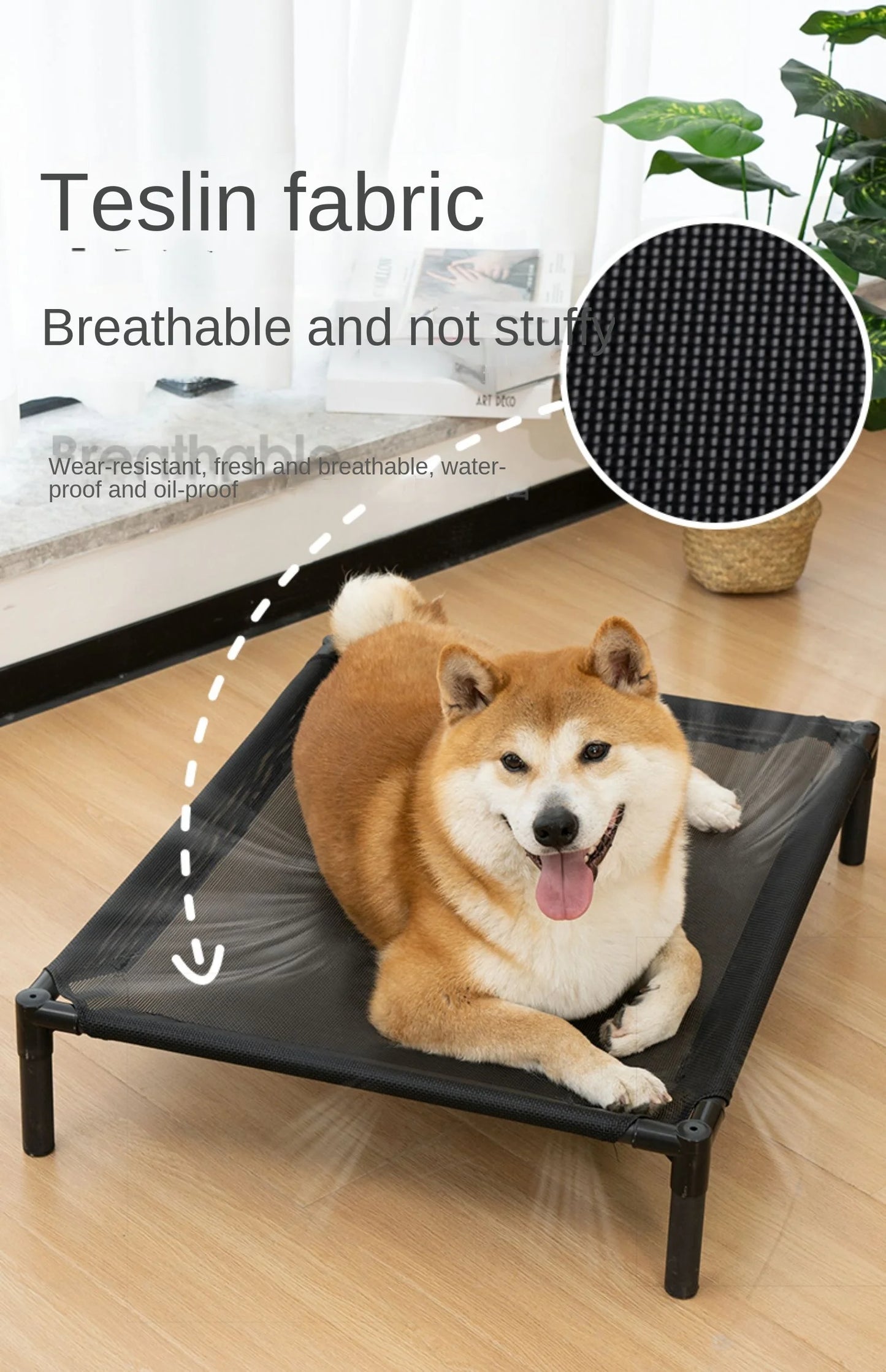 Pet Dog Cat Camping Bed  Elevated Bed for Dogs Folding Puppy Camping Bed Cat House Portable Removable Washable Dog Hammock