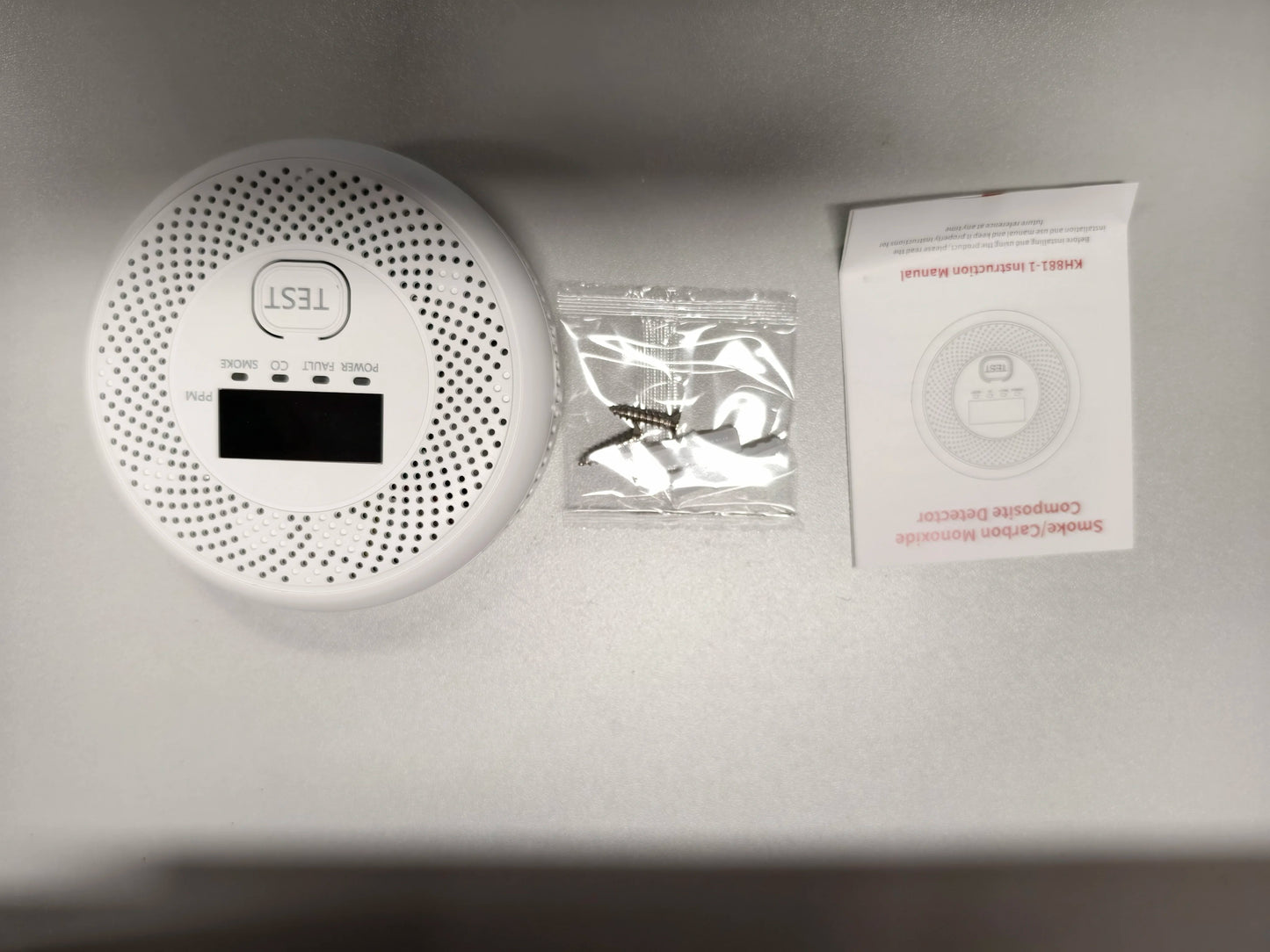 2 in 1 Smoke Carbon Monoxide Alarm Detector Dual Sensor with LCD Display Screen for Hotels Office Buildings Teaching Buildings