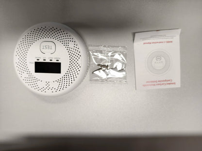 2 in 1 Smoke Carbon Monoxide Alarm Detector Dual Sensor with LCD Display Screen for Hotels Office Buildings Teaching Buildings