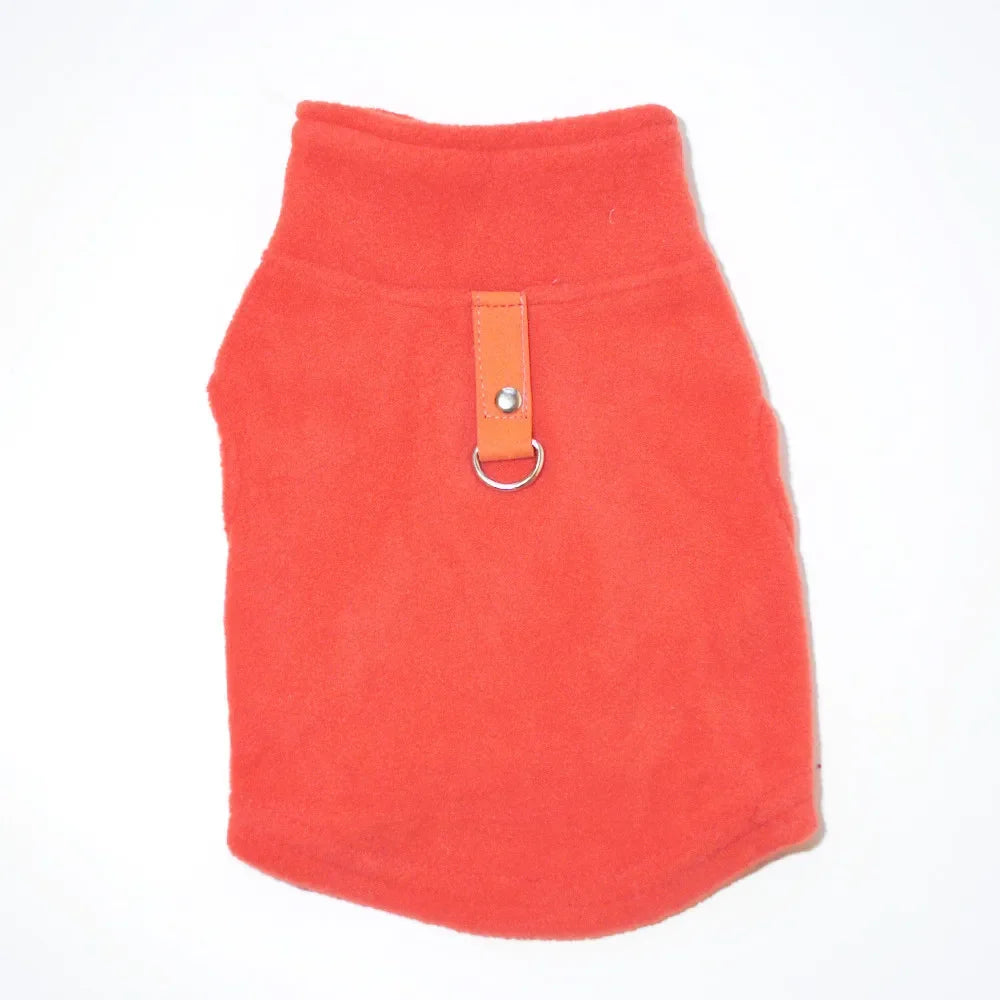 Dog Clothes Dog Sweater with Leash Ring Soft Winter Pet Clothes Warm Fleece Vest Dog Cozy Jacket for Dog Supplies French Bulldog