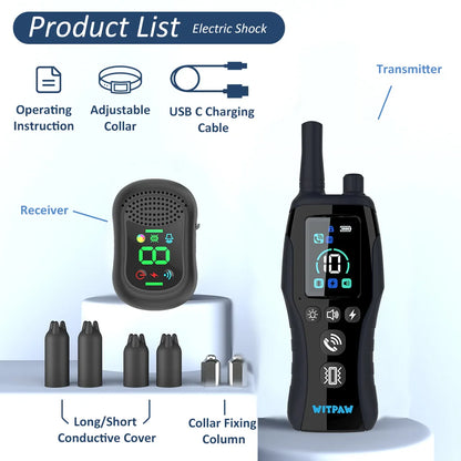 Dog Training Collar 6500FT with Remote Innovative IPX7 Waterproof with 4 Training Modes Rechargeable E-Collar for All Breeds