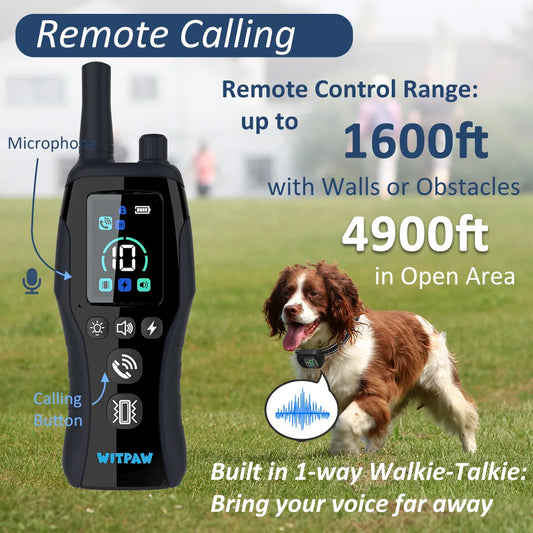 Dog Training Collar 6500FT with Remote Innovative IPX7 Waterproof with 4 Training Modes Rechargeable E-Collar for All Breeds