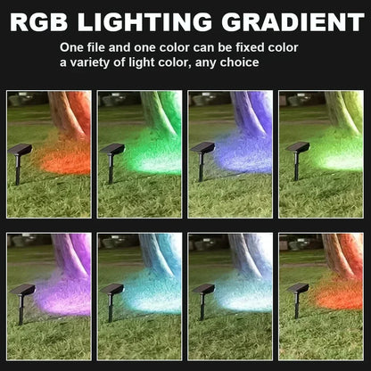 2/9LEDs RGB Solar Light Outdoors Landscape Spotlights Color Changing 2 In 1 Wireless Waterproof Solar Wall Lamp Patio Garden