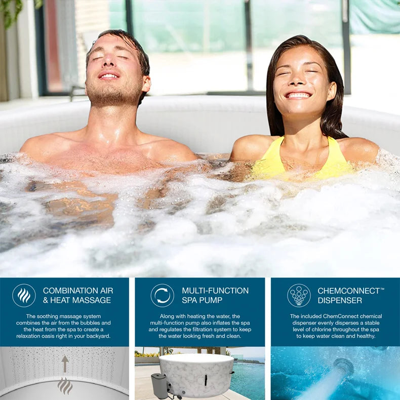 Top Grade Inflatable Luxury Pure Spa Heating Bubble Massage Pool Outdoor Hot Tub Pool Family Above Ground Spa Pool