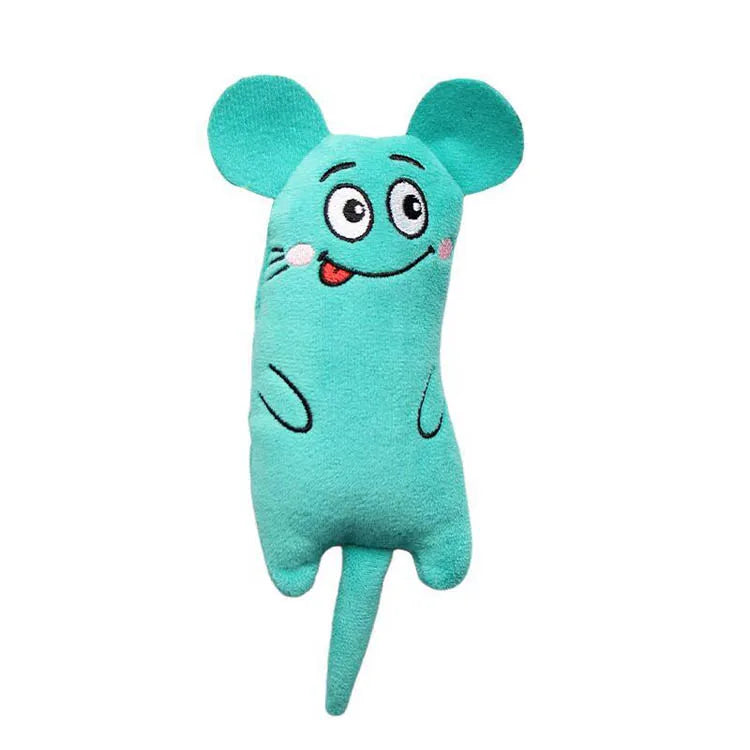 Funny Cat Toys Plush Embroidery Interactive Cat Toys Mini Teeth Grinding Catnip Toys Kitten Chewing Squeaky Toy Pet Supplies