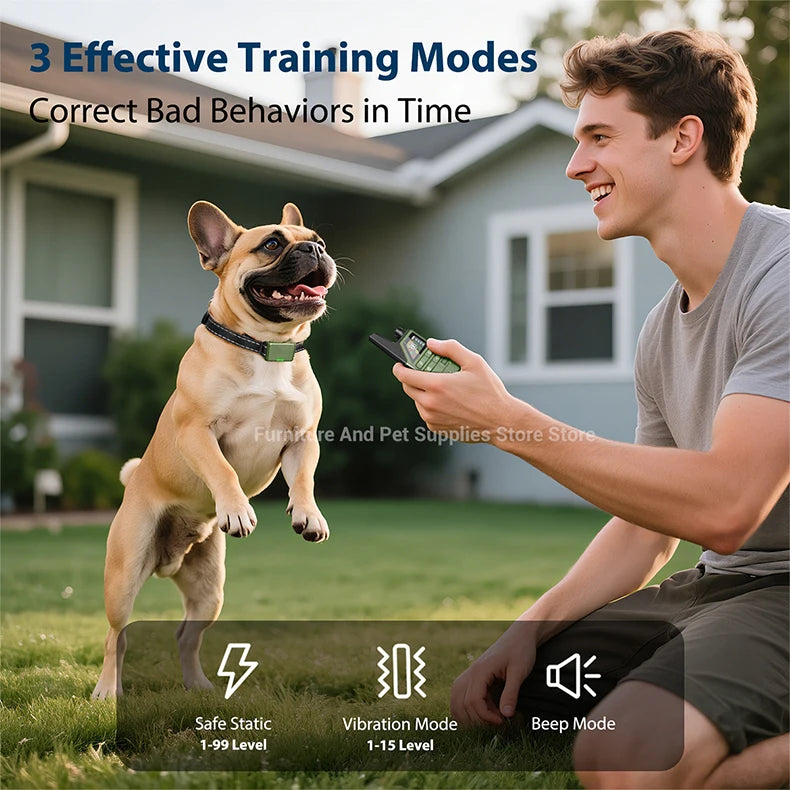 984Ft/300M Electric Dog Training Collar Remote Control Waterproof Pet BehaviorFor 10-120lbs Puppy With Shock Vibration