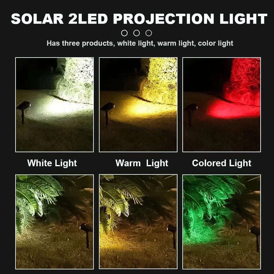 2/9LEDs RGB Solar Light Outdoors Landscape Spotlights Color Changing 2 In 1 Wireless Waterproof Solar Wall Lamp Patio Garden