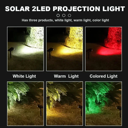 2/9LEDs RGB Solar Light Outdoors Landscape Spotlights Color Changing 2 In 1 Wireless Waterproof Solar Wall Lamp Patio Garden