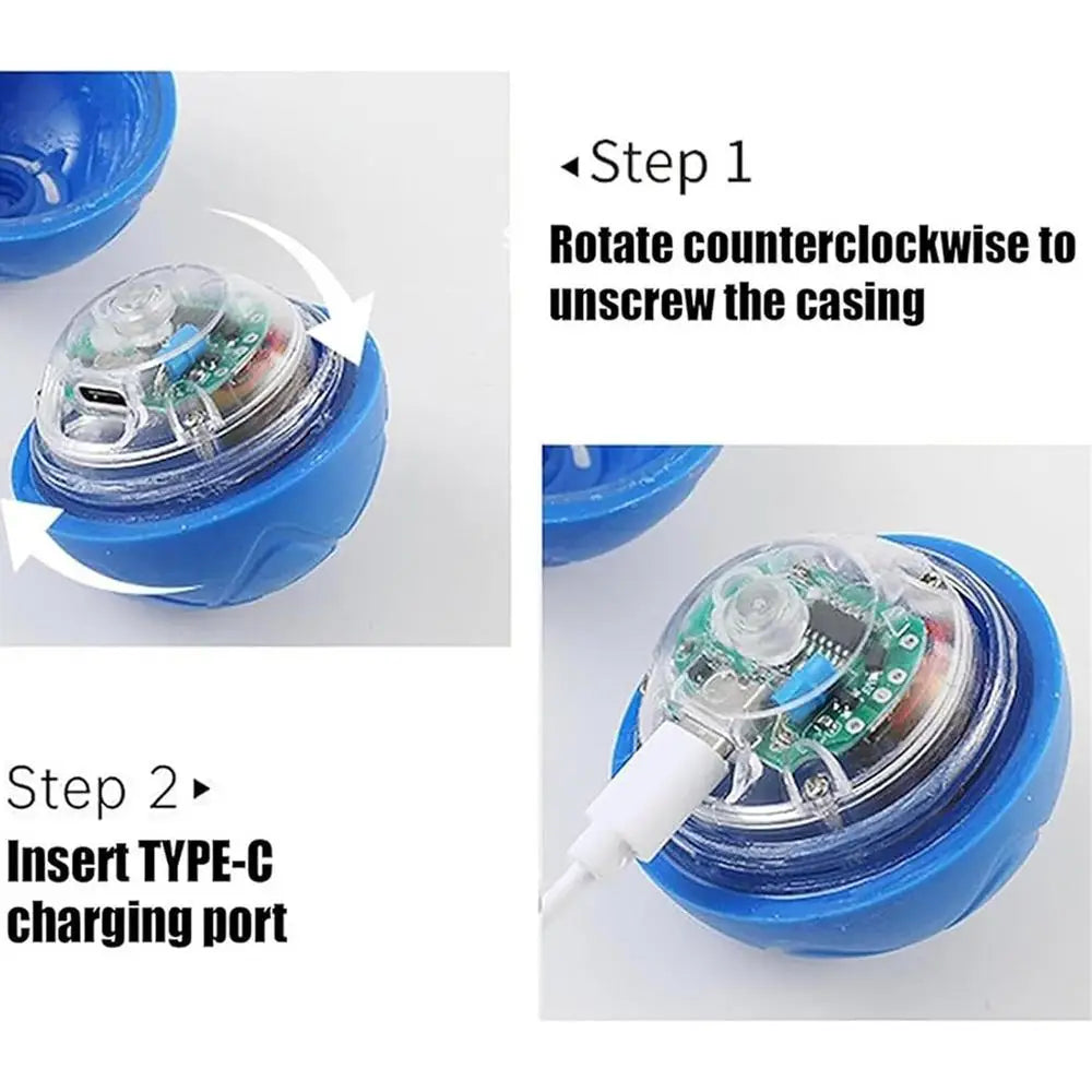 Dog Ball Toy LED Light Automatic Moving Dog Ball Interactive Rolling Shaky Ball Toy for Dogs Rechargeable pet Interactive Toys