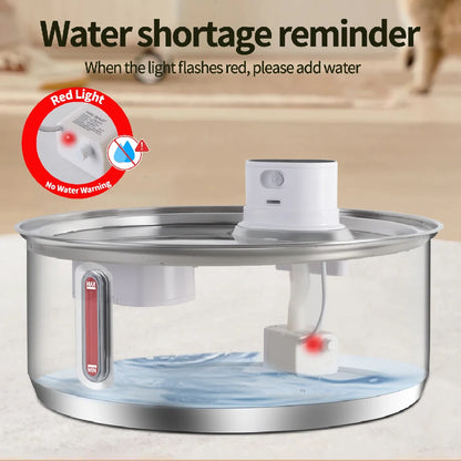 Petavista 8L Automatic Stainless Steel Dog Water Fountain 5000mAh Wireless Pet Drinker Battery & Sensor 2 in 1 Dispenser for Dog