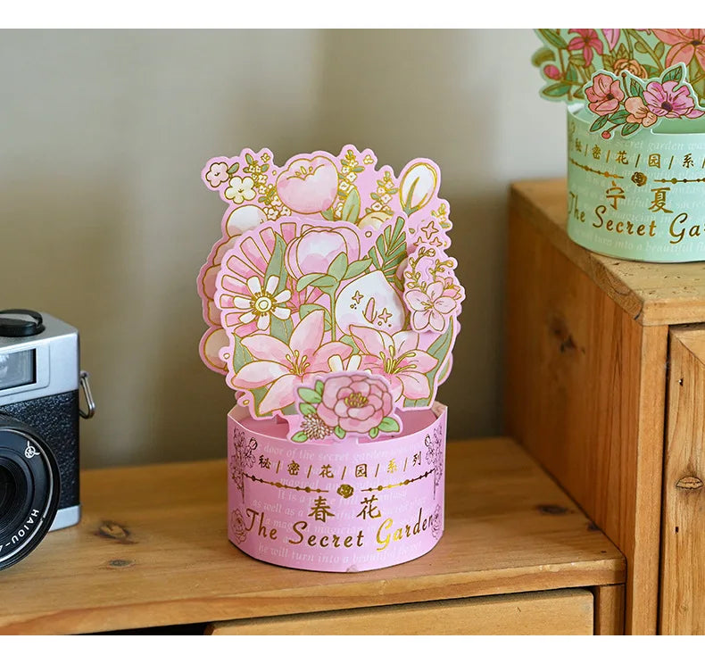 3D Pop UP Flower Greeting Cards Birthday Invitation Card Handmade Butterfly Thank You Postcard Wife Mom Girlfriend Teacher Gifts