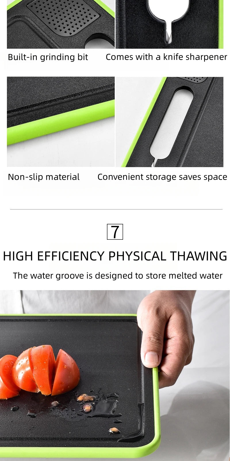 Kitchen Thawing Cutting Board Defrosting Function Physical Thawing Chopping Board Kitchen GarlicHigh Efficiency Physical Thawing