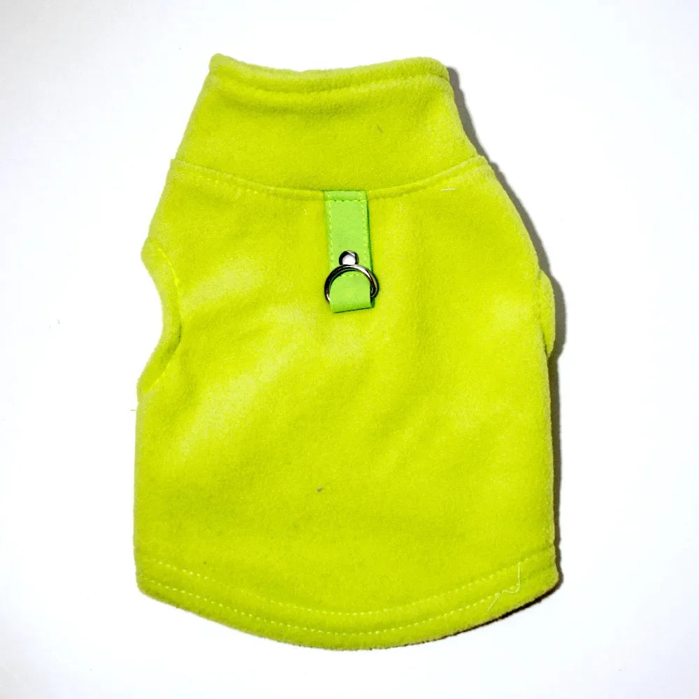 Dog Clothes Dog Sweater with Leash Ring Soft Winter Pet Clothes Warm Fleece Vest Dog Cozy Jacket for Dog Supplies French Bulldog