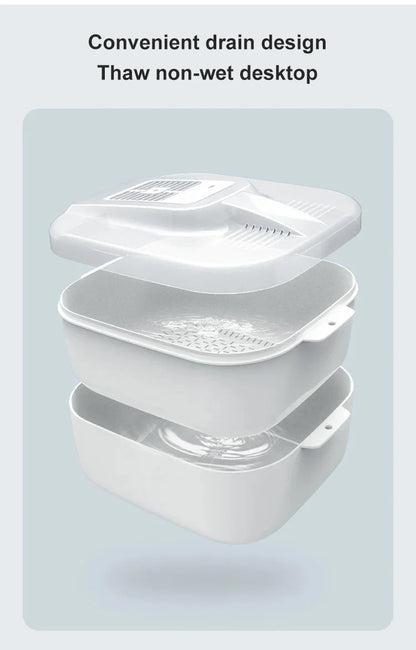 Multifunctional 4-in-1 Home Meat Defroster Large Capacity Kitchen Quick Defroster Food Steak Defroster Fruit Drainer Basket