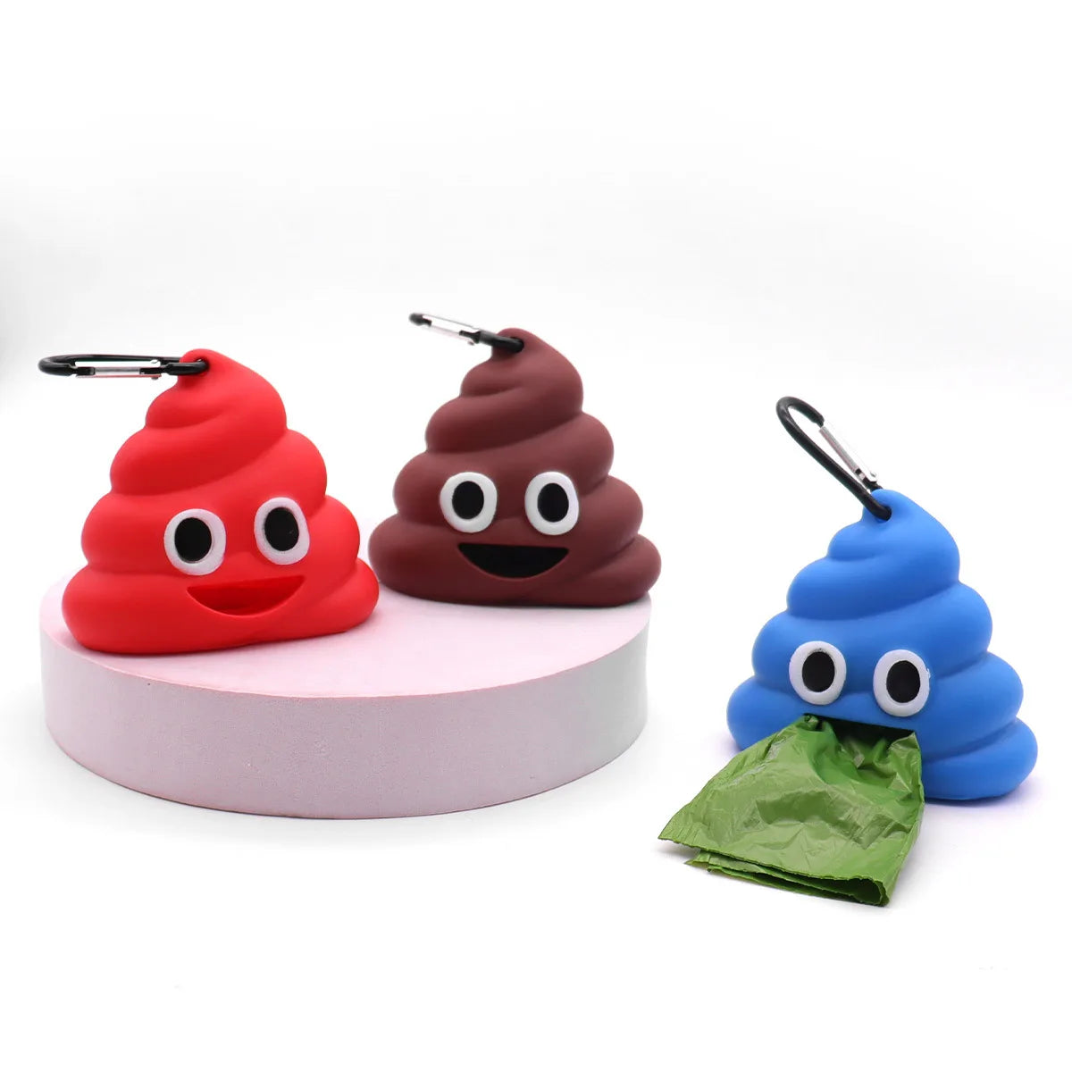 Pet Waste Bag Dispenser Holder With Belt Clip Leash Attachment For Dog Walking Cat Litter Biodegradable Refill Rolls Spring