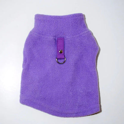 Dog Clothes Dog Sweater with Leash Ring Soft Winter Pet Clothes Warm Fleece Vest Dog Cozy Jacket for Dog Supplies French Bulldog